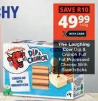 Checkers The Laughing Cow Dip & Crunch Full Fat Processed Cheese With Breadsticks offer