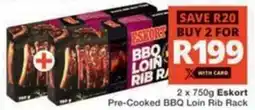 Checkers Eskort Pre-Cooked BBQ Loin Rib Rack offer