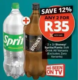 Checkers Stoney/ Sprite/ Fanta Soft Drink All Variants offer
