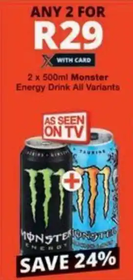 Checkers Monster Energy Drink All Variants offer