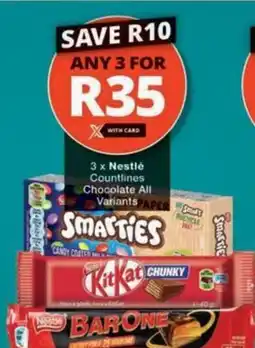 Checkers Nestlé Countlines Chocolate All Variants offer