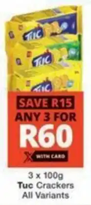 Checkers Tuc Crackers All Variants offer