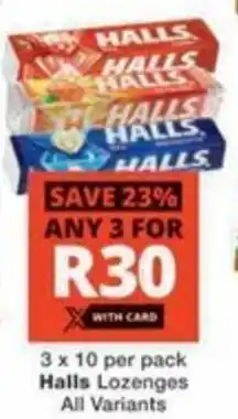 Checkers Halls Lozenges All Variants offer