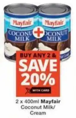 Checkers Mayfair Coconut Milk/ Cream offer