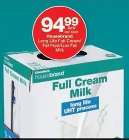Checkers Housebrand Long Life Full Cream/ Fat Free/ Low Fat Milk offer