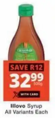 Checkers Illovo Syrup All Variants offer