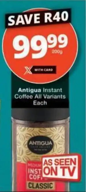 Checkers Antigua Instant Coffee All Variants offer