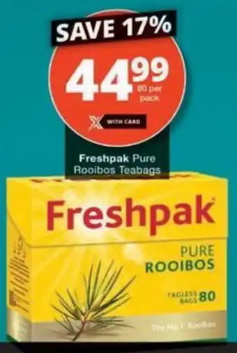 Checkers Freshpak Pure Rooibos Teabags offer