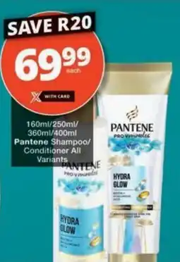 Checkers Pantene Shampoo/ Conditioner All Variants offer