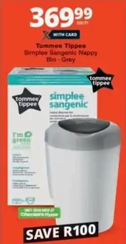 Checkers Tommee Tippee Simplee Sangenic Nappy Bin offer