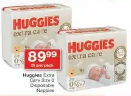 Checkers Huggies Extra Care Size 0 Disposable Nappies offer