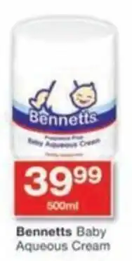 Checkers Bennetts Baby Aqueous Cream offer