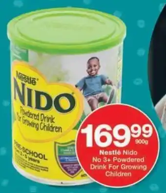 Checkers Nestlé Nido No 3+ Powdered Drink For Growing Children offer