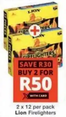 Checkers Lion Firelighters offer