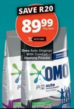Checkers Omo Auto Original/ With Comfort Washing Powder offer