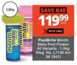 Checkers PoolBrite Month Mate Pool Floater All Variants offer