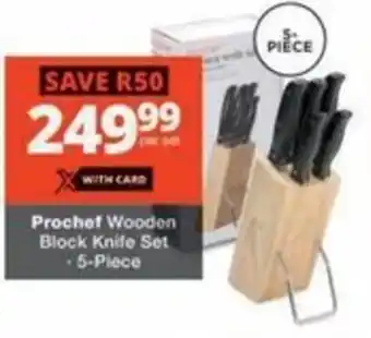 Checkers Prochef Wooden Block Knife Set offer