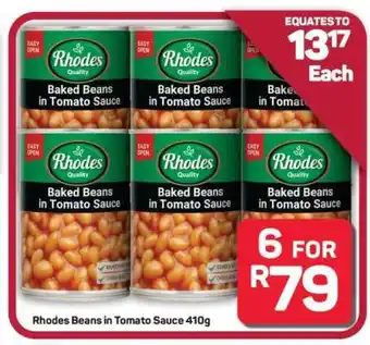 Pick n Pay Hypermarket Rhodes Beans In Tomato Sauce 410g offer