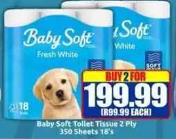 Three Star Cash and Carry Baby Soft Toilet Tissue 2 Ply 350 Sheets 1 offer