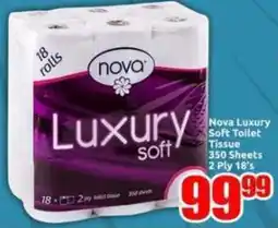 Three Star Cash and Carry Nova Luxury Soft Toilet Tissue 350 Sheets 2 Ply offer