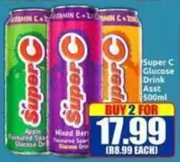 Three Star Cash and Carry Super C Glucose Drink Asst offer