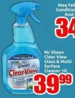 Three Star Cash and Carry Mr Sheen Clear View Glass & Multi Surface Cleaner offer
