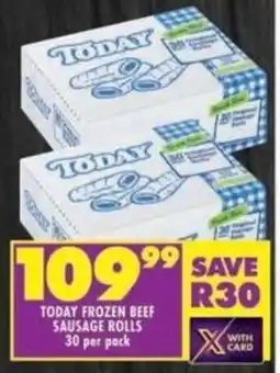 Shoprite Today frozen beef sausage rolls offer