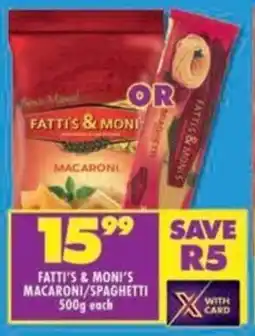 Shoprite Fatti's & moni's macaroni/ spaghetti offer