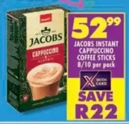 Shoprite Jacobs instant cappuccino coffee sticks offer