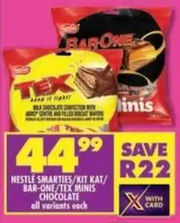 Shoprite Nestle smarties/ kit kat/ bar-one/ tex minis chocolate offer