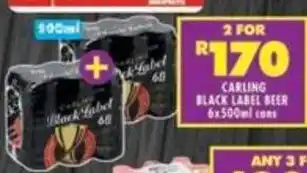 Shoprite Carling black label beer cans offer