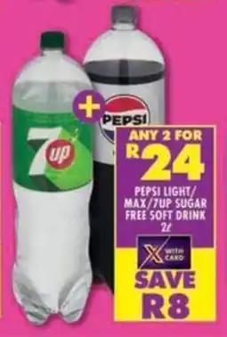 Shoprite Pepsi light/ max/ 7up sugar free soft drink offer