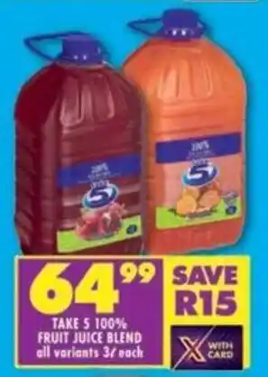 Shoprite Take 5 100% fruit juice blend offer