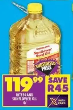 Shoprite Ritebrand sunflower oil offer