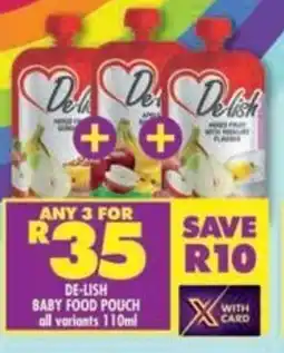 Shoprite De-lish baby food pouch offer