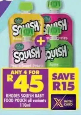 Shoprite Rhodes squish baby food pouch offer