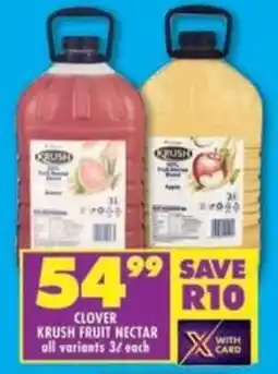 Shoprite Clover krush fruit nectar offer