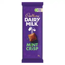 Pick n Pay Liquor Cadbury Dairy Milk Mint Crisp Chocolate Slab 80g offer