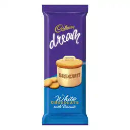 Pick n Pay Liquor Cadbury Dream White Chocolate with Biscuits Slab 80g offer