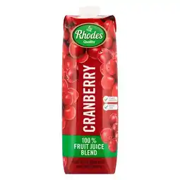Pick n Pay Liquor Rhodes Quality 100% Cranberry Fruit Juice 1L offer