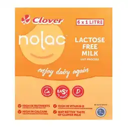 Pick n Pay Liquor Clover Nolac UHT Lactose Free Milk 6 x 1L offer