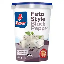 Pick n Pay Liquor Clover Traditional Feta Cheese with Black Pepper 400g offer