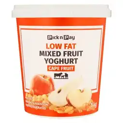 Pick n Pay Liquor PnP Low Fat Mixed Fruit Cape Fruit Yogurt 1kg offer