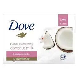 Pick n Pay Liquor Dove Purely Pampering Coconut Milk Beauty Soap 4 x 90g offer