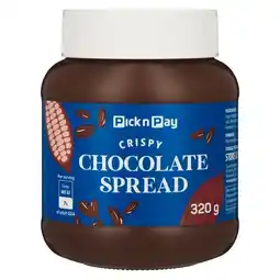 Pick n Pay Liquor PnP Crispy Chocolate Spread 320g offer
