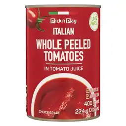 Pick n Pay Liquor PnP Live Well Whole Peeled Tomatoes 400g offer