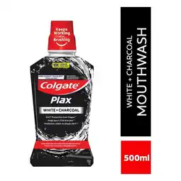 Pick n Pay Liquor Colgate Plax White & Charcoal Mouthwash 500ml offer