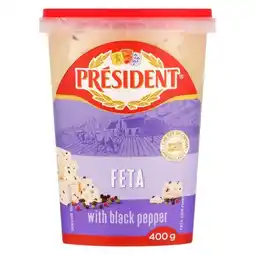 Pick n Pay Liquor President Feta with Black Pepper 400g offer