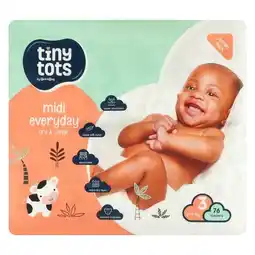 Pick n Pay Liquor PnP Tiny Tots Midi Size 3, 76 Nappies offer