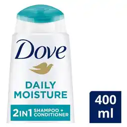 Pick n Pay Liquor Dove Daily Hair Moisture 2in1 Shampoo & Conditioner for Dry Hair 400ml offer